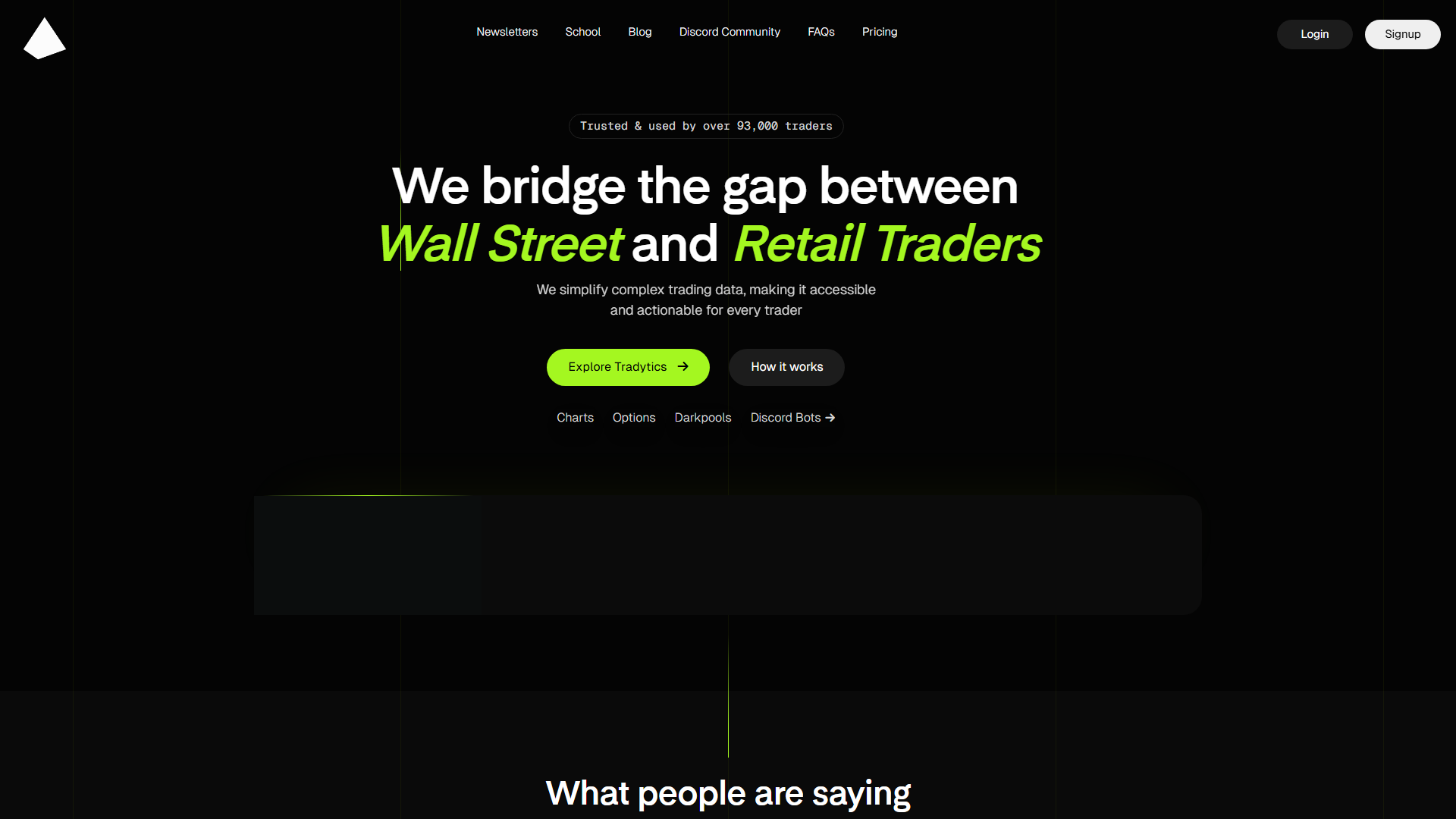 Tradytics screenshot